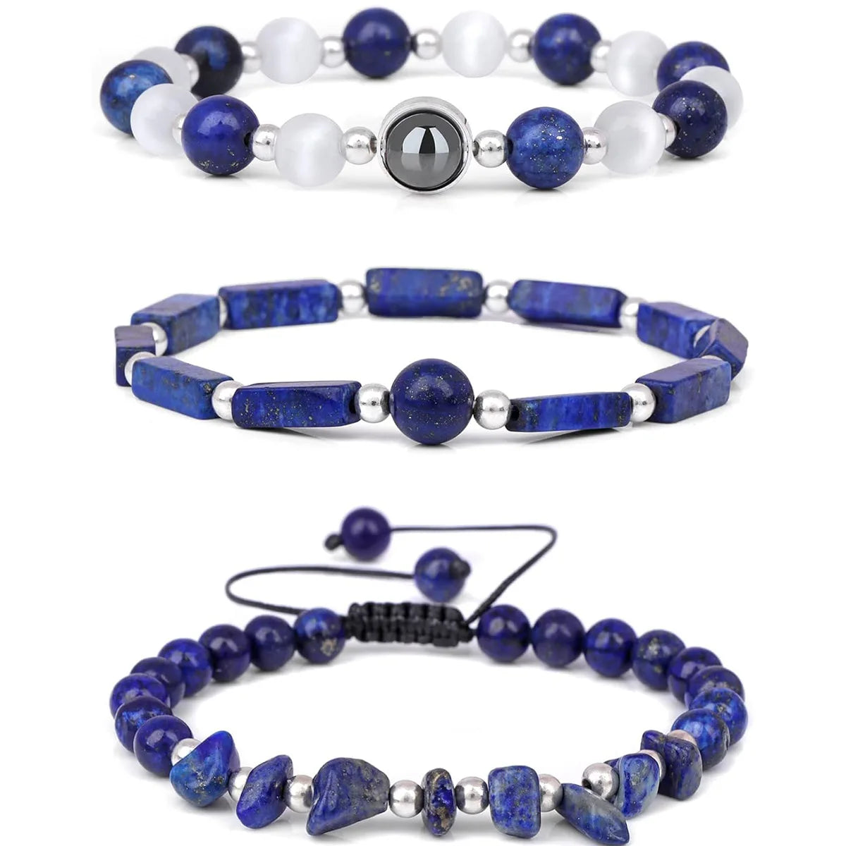 3-Piece Amethyst Healing Bracelet Set