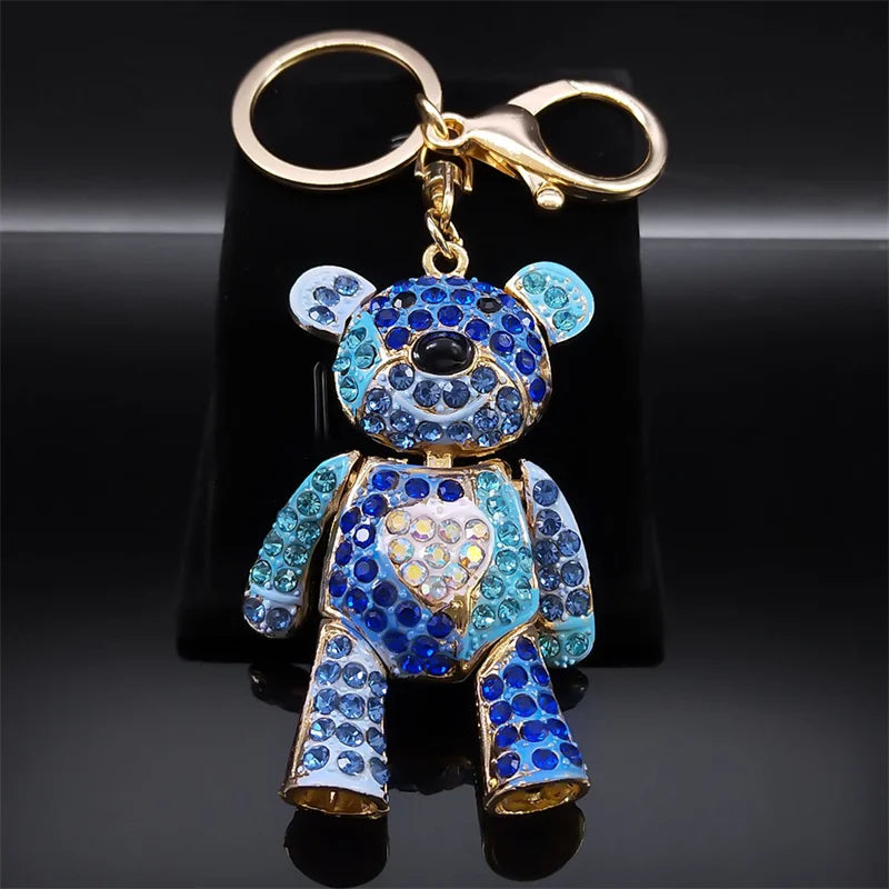 Colorful Crystal Bear Keychain – Bag Accessory