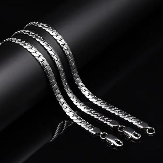 5mm Silver Chain Necklace for Men & Women (20–60cm)