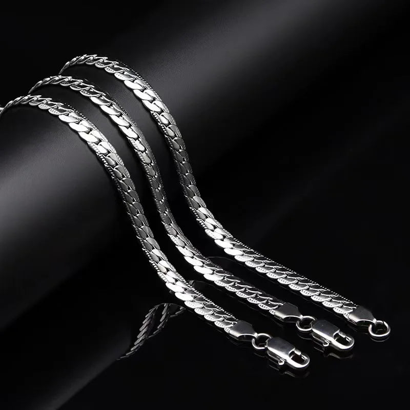 5mm Silver Chain Necklace for Men & Women (20–60cm)