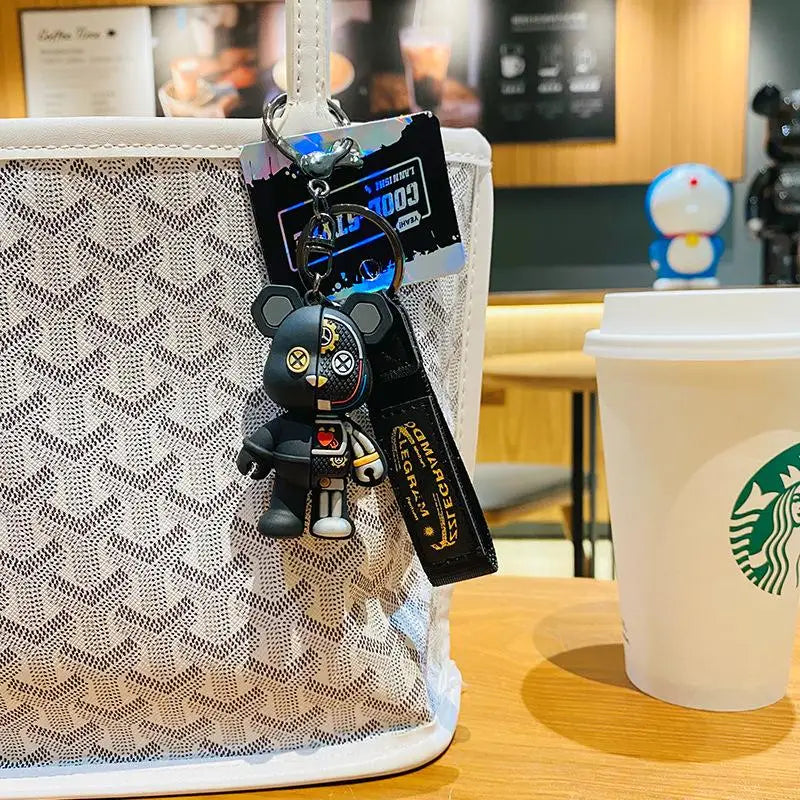 Cute Bear Mechanical Keychain Pendant.