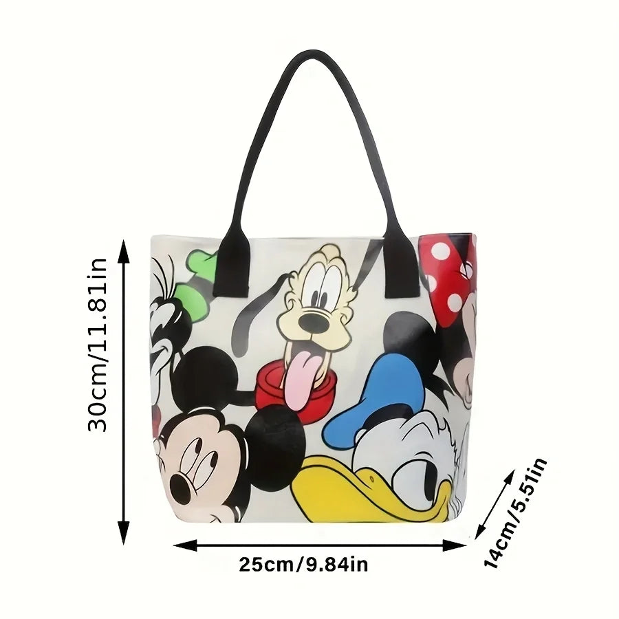 Mickey Mouse Tote Bag – Large Capacity with Zipper
