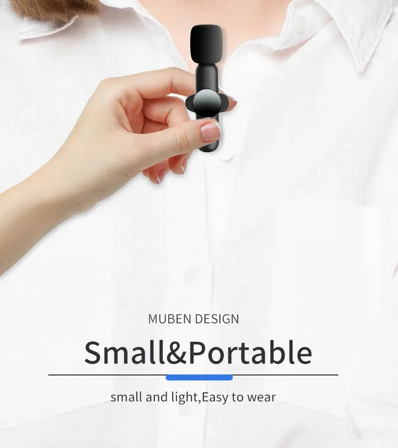 Wireless Lavalier Microphone for iPhone & Android