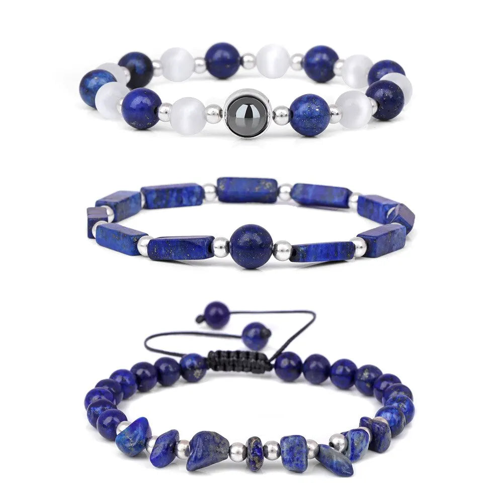 3-Piece Amethyst Healing Bracelet Set